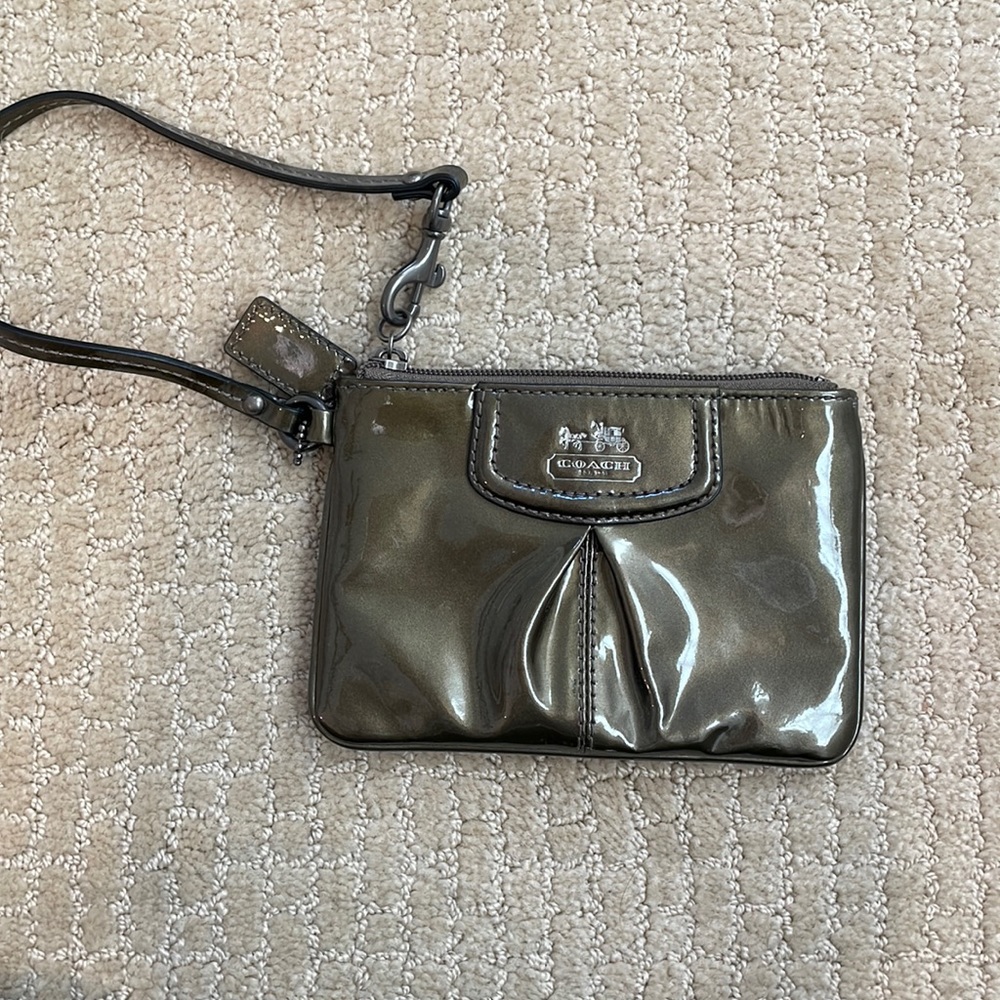 Coach Gold/Brown Wristlet